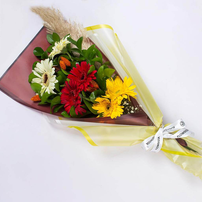 Colorful Gerbera Hand Bouquet