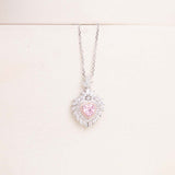 Markiz Platinum-Plated Pink Zircon Necklace & Red Roses Bouquet