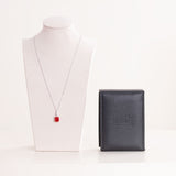 Markiz Platinum-Plated Red Zircon Necklace & Pink Roses Vase