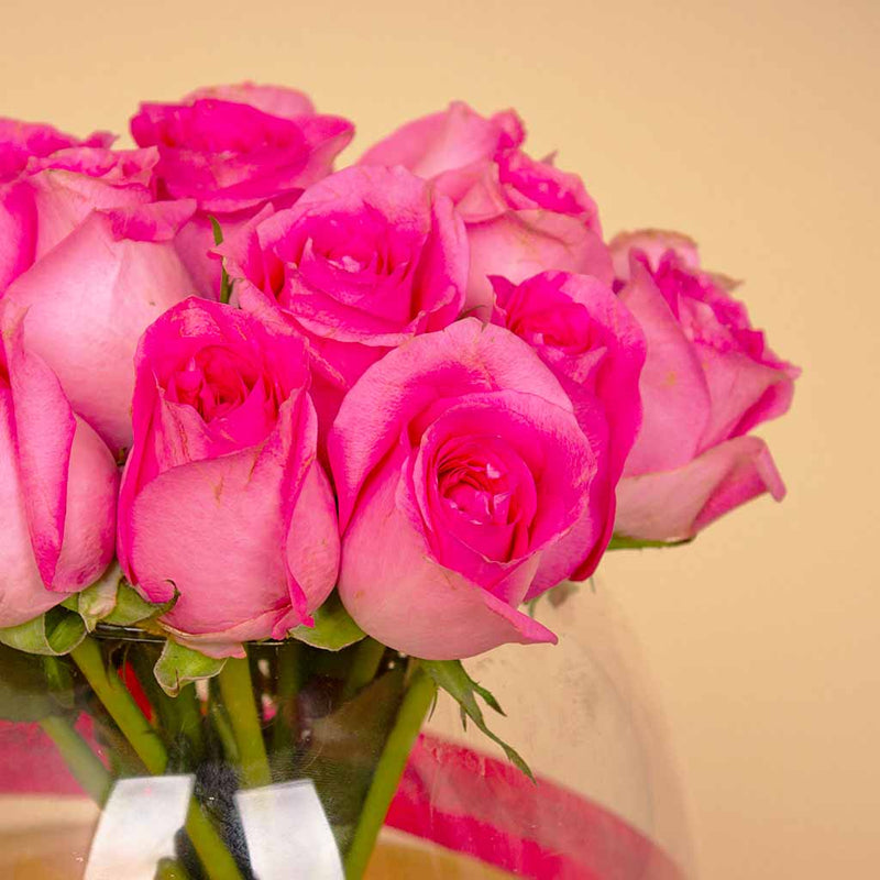 Pink Vase – 15 Pink Flowers