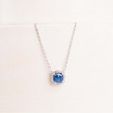 Markiz Thai Silver Platinum-Plated Blue Zircon Necklace
