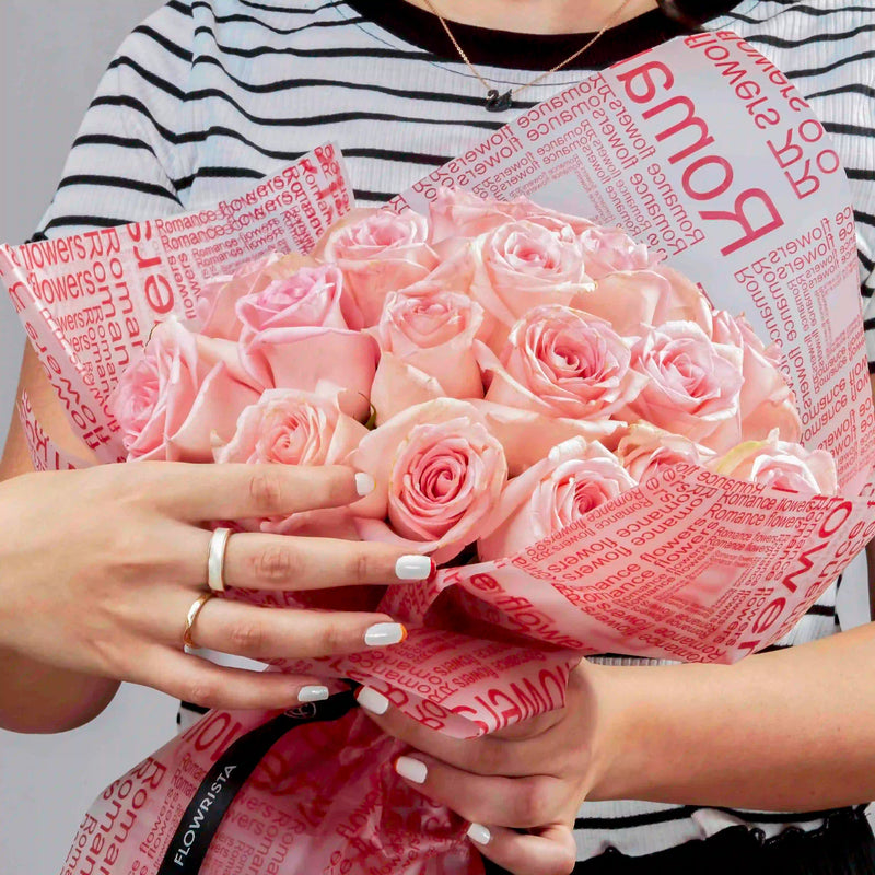 Romantic Light Pink Roses Bouquet
