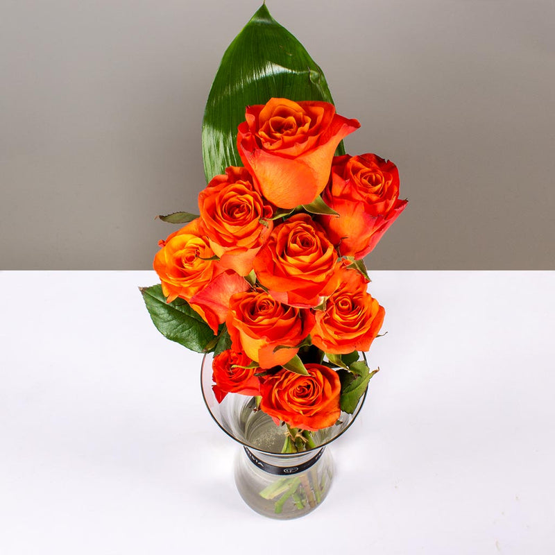 Flowrista | Orange Roses Vase