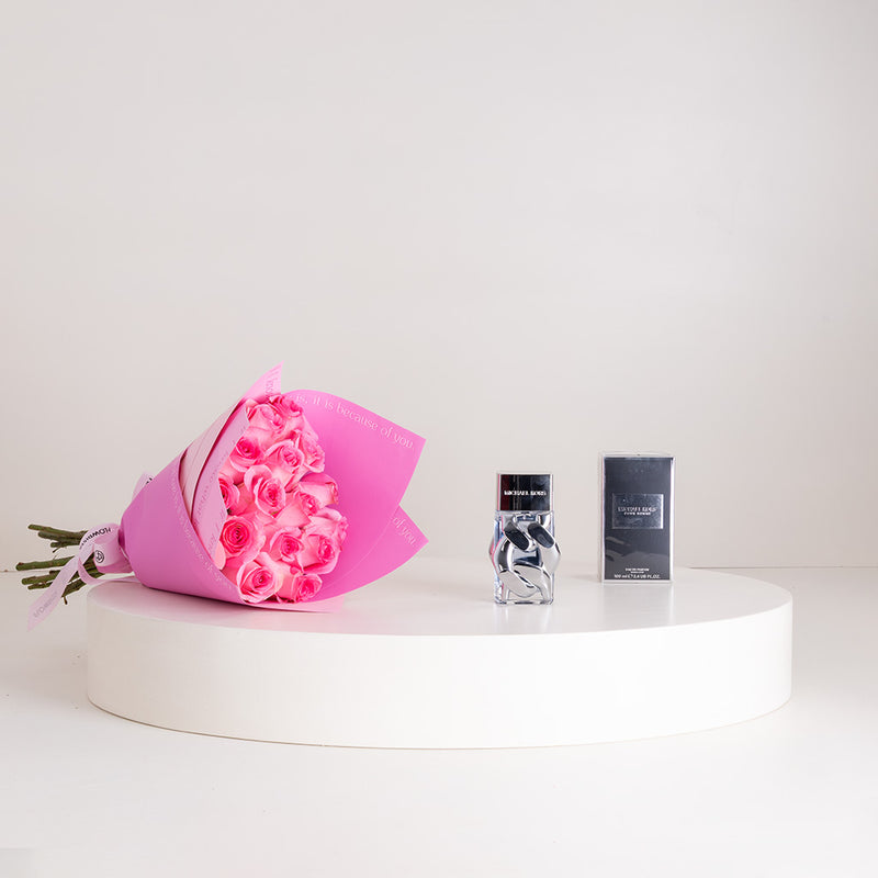 Michael Kors Pour Homme Eau de Parfum & Pink Roses Bouquet
