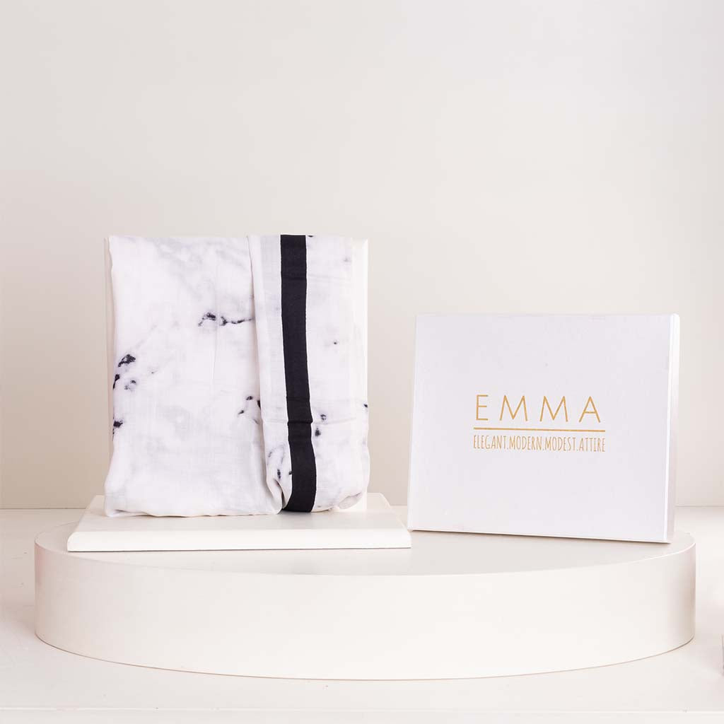 EMMA White Marble Scarf