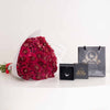 Felizmoda Braided Zircon Silver Ring & Red Chrysanthemum Bouquet