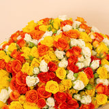 Flowrista Bouquet of 200 White, Orange & Yellow Roses
