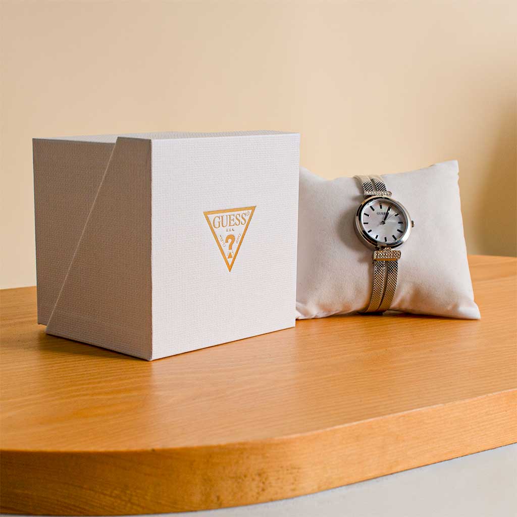 Guess Silver Tone Analog Watch