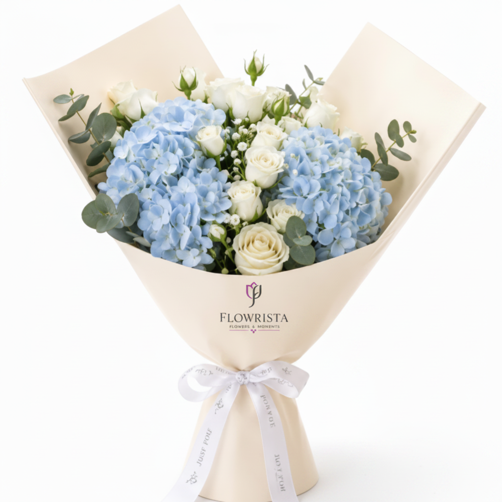 Blue Hydrangea Bouquet - Flowrista Branded