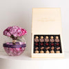 Moko Gold Collection Chocolates Box & Purple Roses Vase