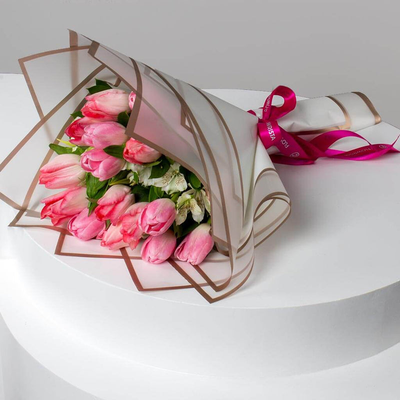 Hand Bouquet with Tulips & Asters