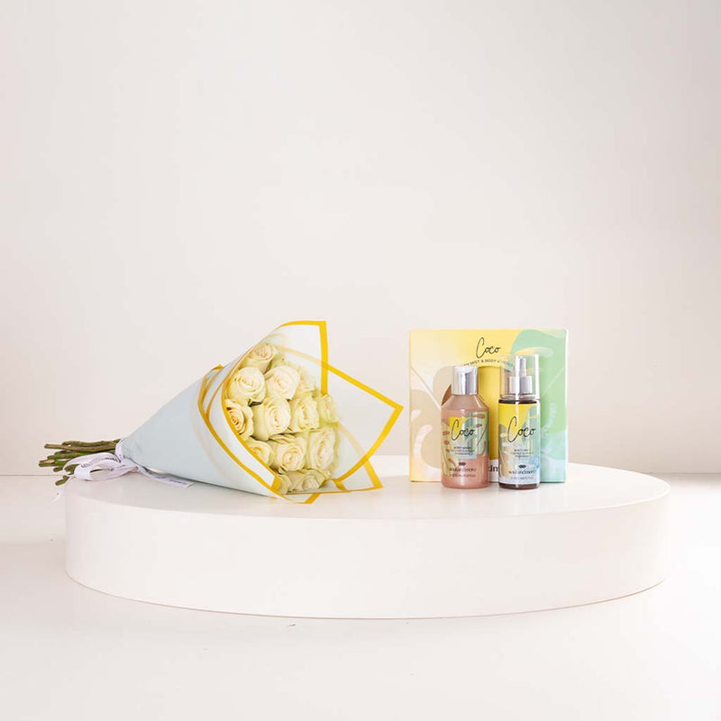 Soul & More Coco Set Of 2 | 15 White Rose Bouquet