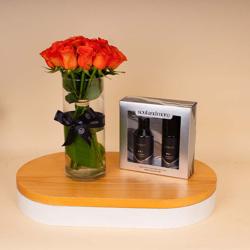 Soul & More Nomad Set of 2 & Orange Roses Vase