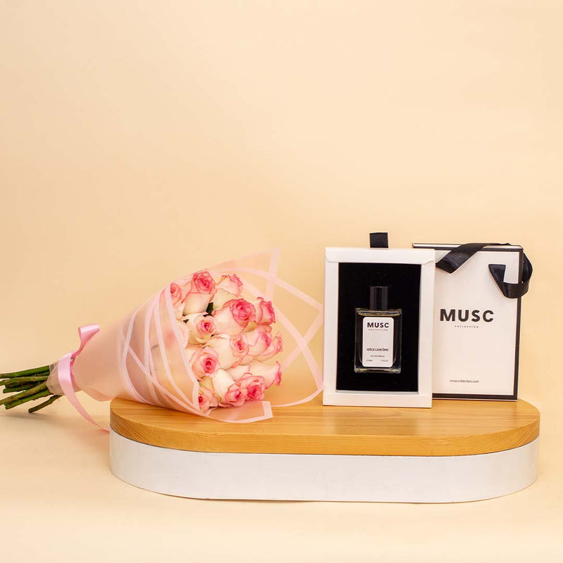 MUSC Idole Musc 50ml & 15 Pink Roses