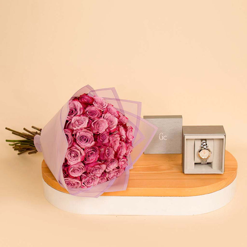GC Illusion Watch & 30 Heart-Shaped Roses - Mother’s Day Gift