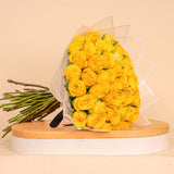 Hand Bouquet of 50 Yellow Roses