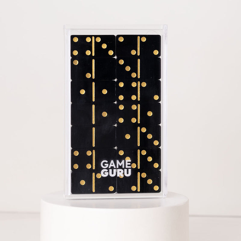 Game Guru Acrylic Dominoes Black & Gold