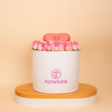 Blush Heart Bloom Box - Revival Roses & Patchi Heart Box 22 pcs