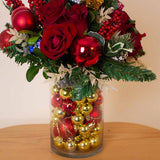 Festive New Year Roses Vase