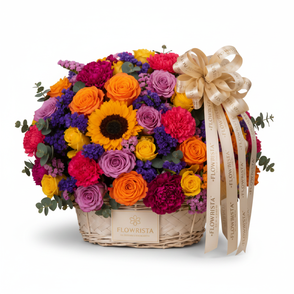 Colorful Flowrista Basket Only - Clean White
