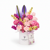 Colorful Flowrista Hat Box - Clean White