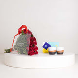 Tip of The Day Happiness Espresso Cup Set & Red Roses Bag