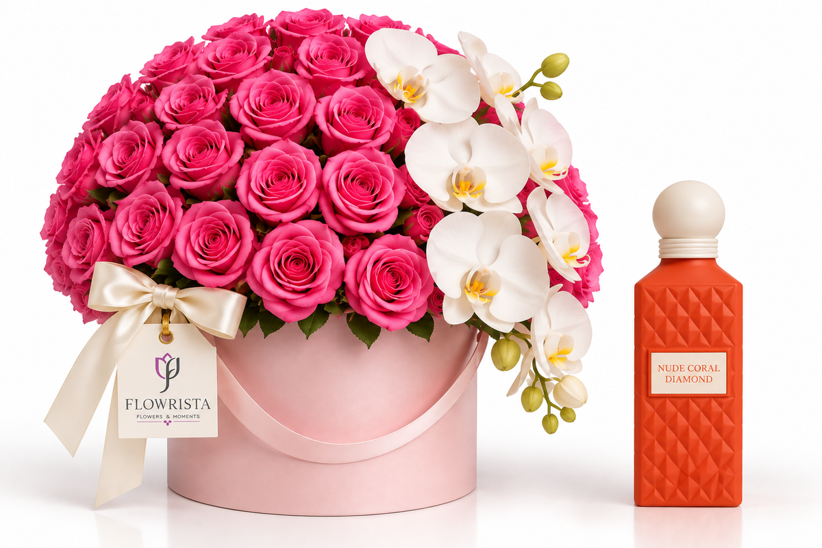 Nude Coral Diamond 150 ml, Pink Roses & White Orchids
