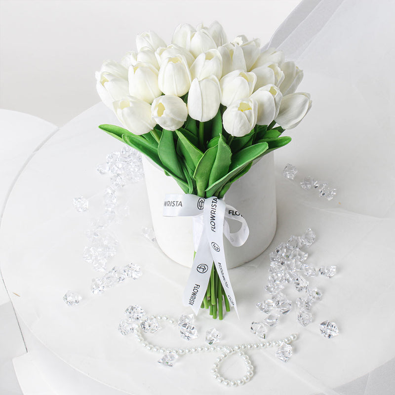 Brilliance White Tulip Bridal Bouquet