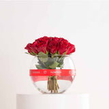 Felizmoda Three-Flower Silver Necklace & Red Roses Vase