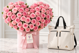 ALDO Ibiliwyr Beige Backpack with Pink Rose Flower Box