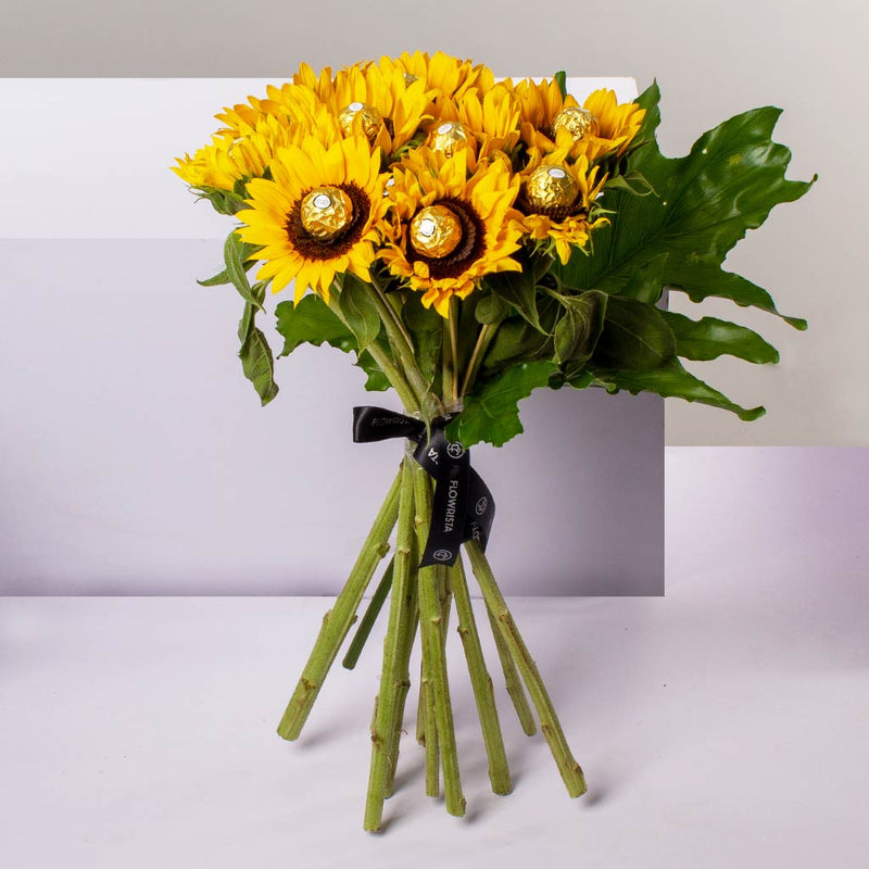 Flowrista Sunflower & Ferrero Rocher Bouquet
