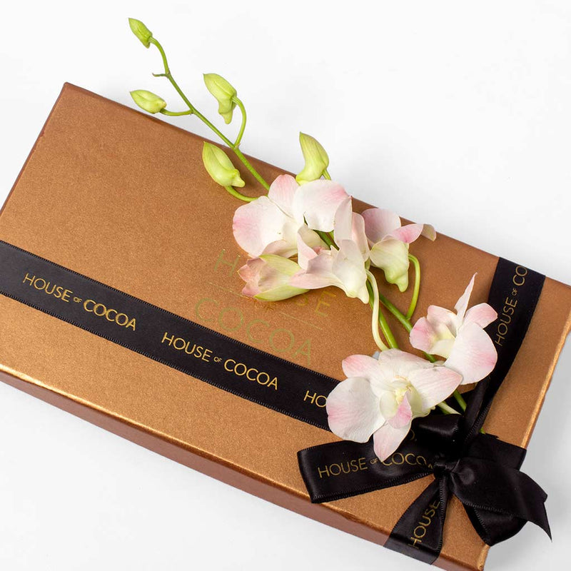 House of Cocoa Chocolate Box 32pieces and baby orchids