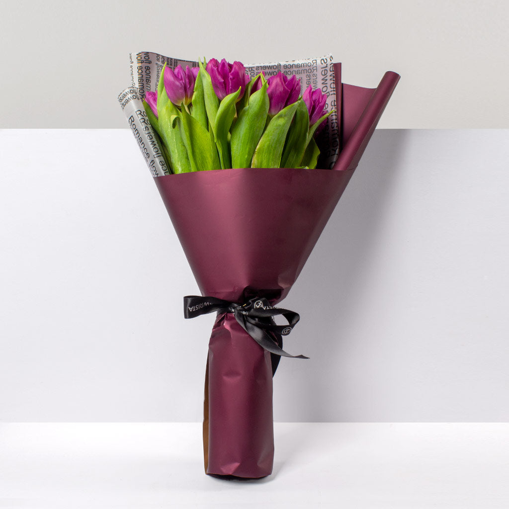 Purple Tulip Hand Bouquet