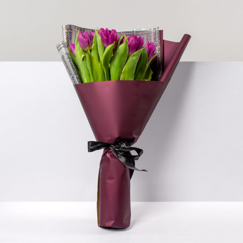 Purple Tulip Hand Bouquet
