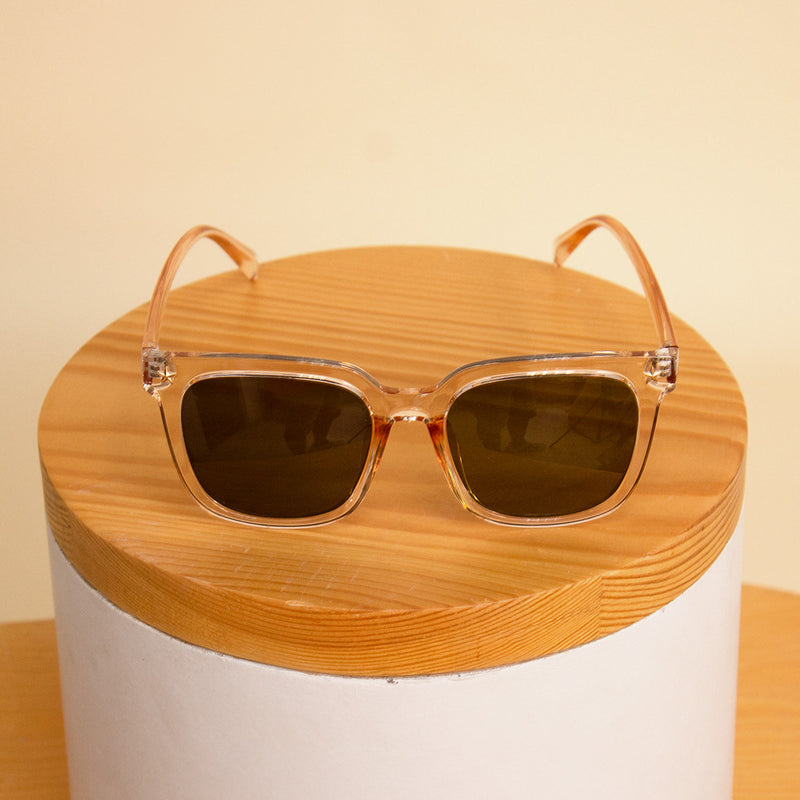 Sedrak Clear Frame Sunglass with Green Lenses – Summer Collection