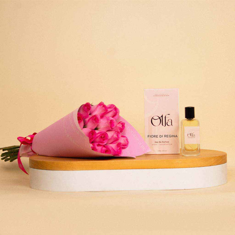 Olfa Flore Dl Regina with a Pink Bouquet of 15 Flowers