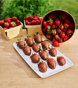 Chocolate Dipped Strawberries on Crystal Tray