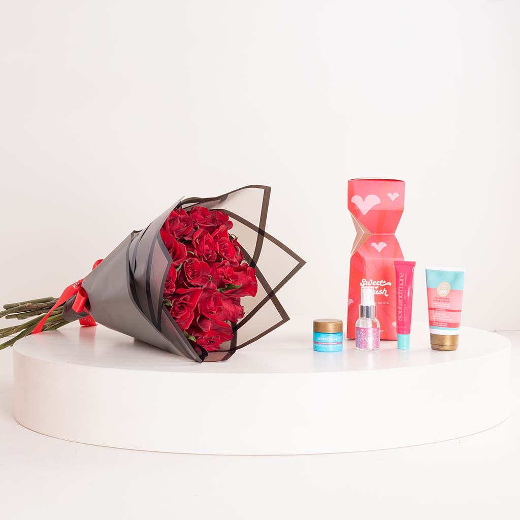 Soulandmore Sweet Crush Bundle & Red Roses Bouquet