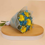 Flowrista | Blue Chrysanthemum & Yellow Gerbera Bouquet