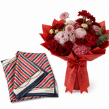 Mango Chain-Print Scarf with Flowrista Red Mixed Bouquet