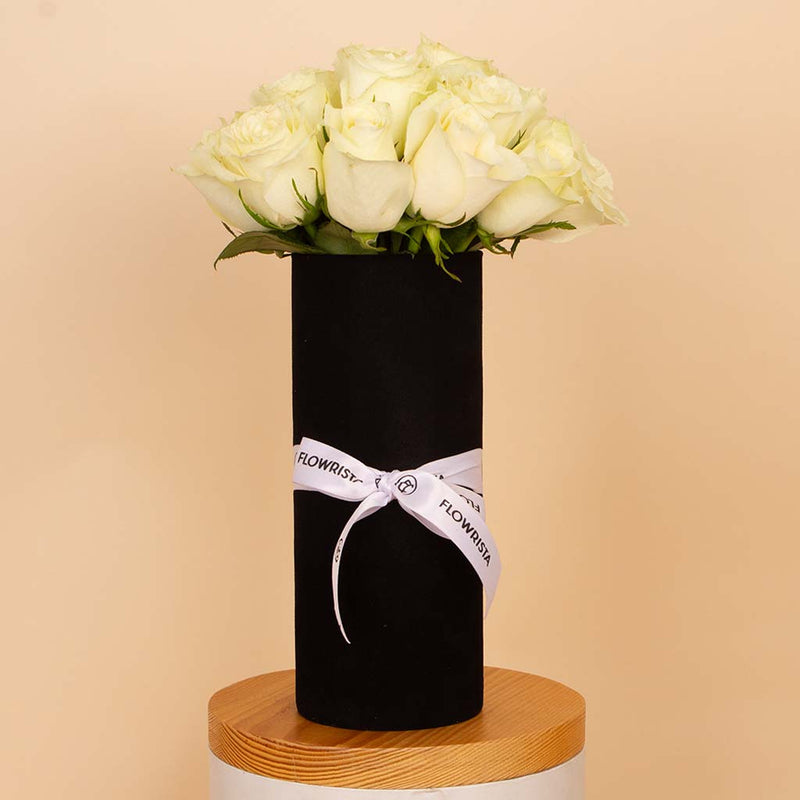 White Serenity Vase - 20 Roses