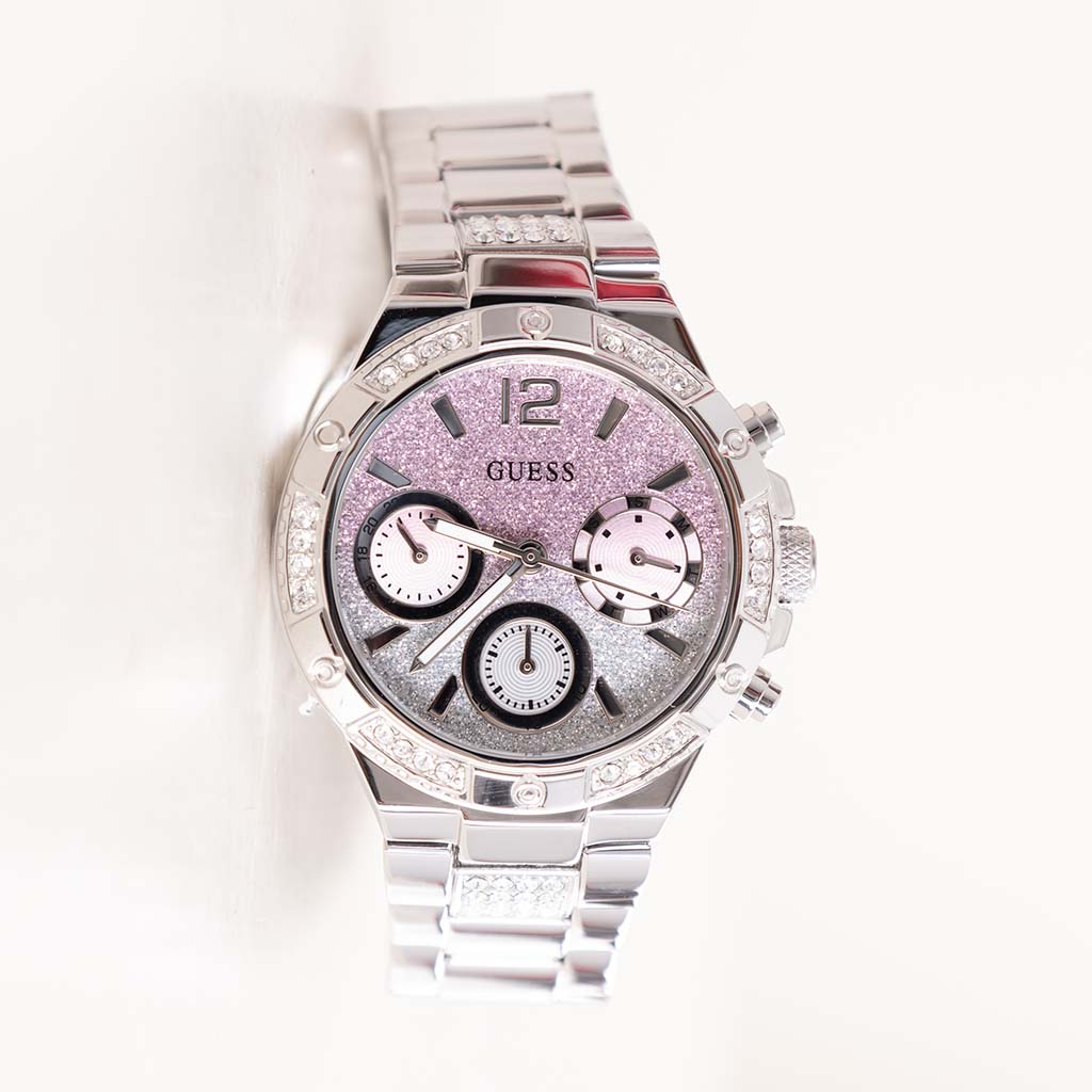 GUESS Ladies Silver Tone Multi-Function Watch