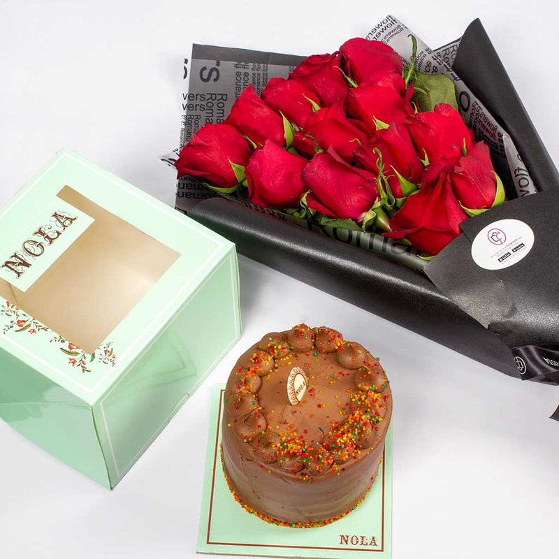 Nola Birthday Cake & 13 Red Roses