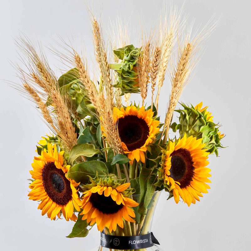 Golden Sunflowers Vase