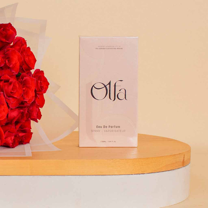 Olfa Pink Fragrance with 20 Red Roses - Perfect Gift