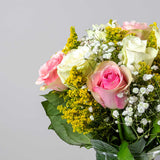 Graceful White & Pink Roses Vase