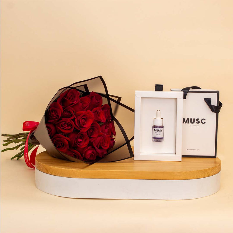 MUSC Coffee Musk Oil 10ml & Red Roses