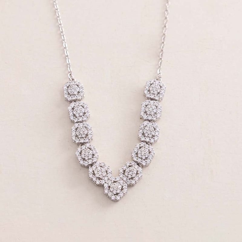 Felizmoda V-Shape Silver Necklace