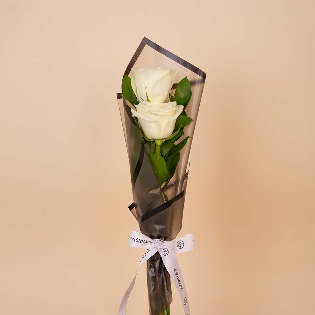 Duo White Roses Bouquet