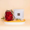 Passionelle Silver Chocolate Box & Red Roses Bouquet